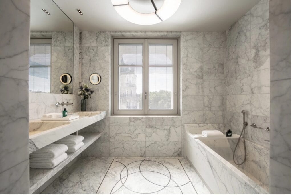 Les marbres de l’Hôtel Lutetia à Paris 2 Sans titre salle de bain en marbre statuario hôtel Lutetia paris