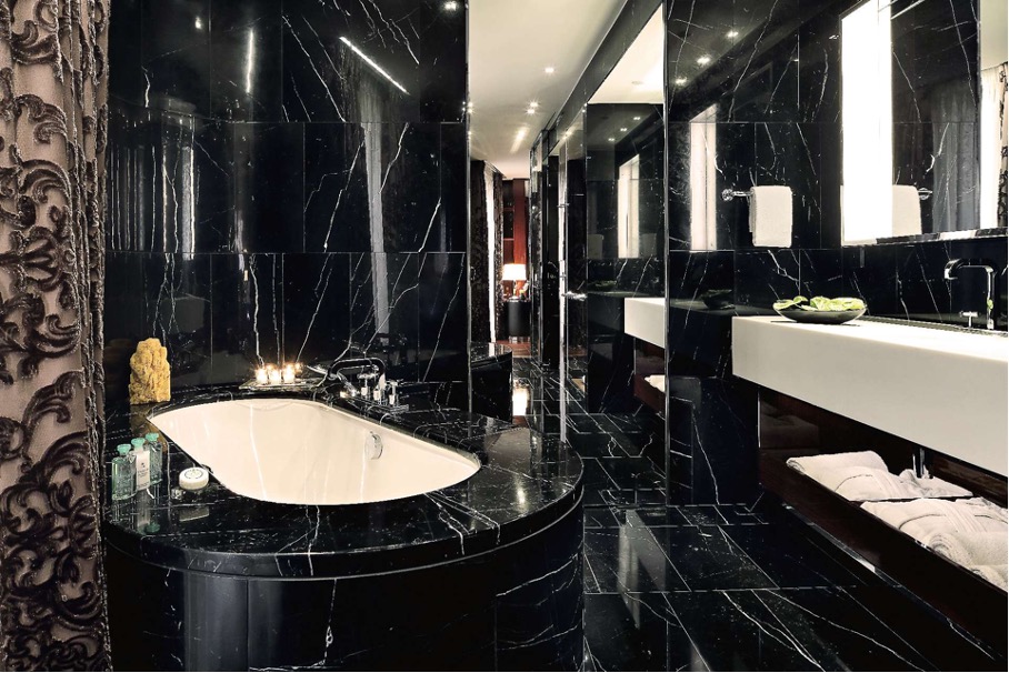 salle de bain black marquina marbre noir