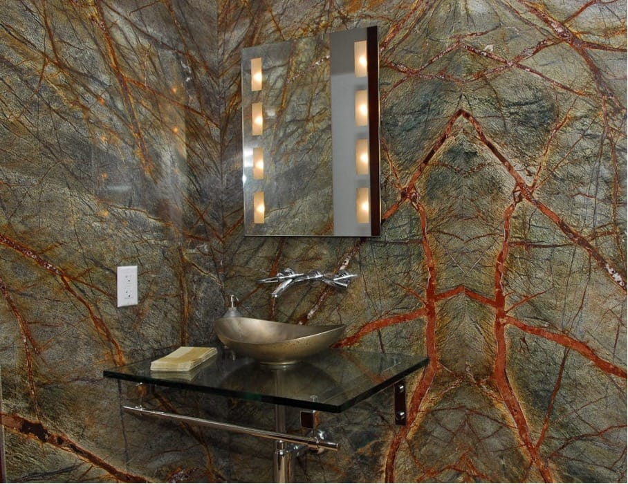 Les marbres verts 5 5 salle de bain rain forest green