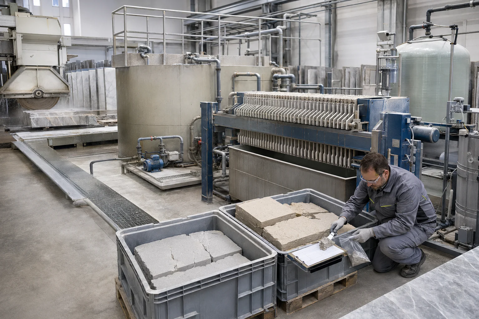 Process industriel et gestion des boues de pierre 1 MIU PHO P3 020 Circuit d'eau et gestion des boues en atelier — Process industriel et gestion des boues de pierre