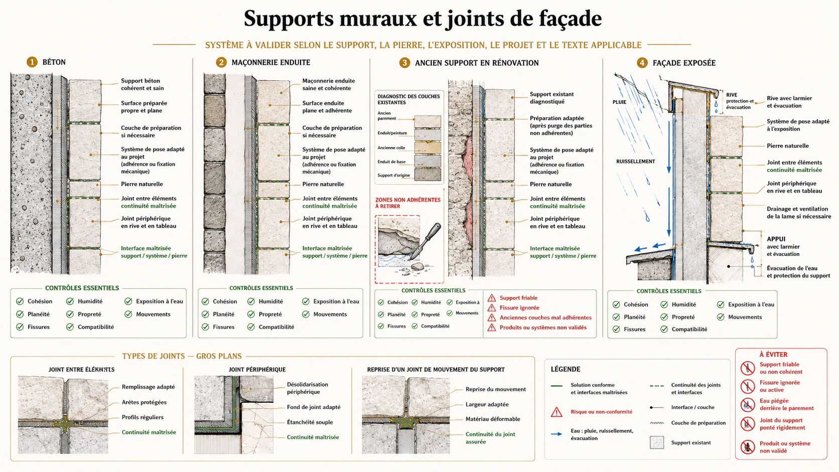 Fiche réglementaire : murs, enduits, supports et joints de façade 2 MIU SCH P1 088 — Supports muraux et joints de facade Supports muraux et joints de façade