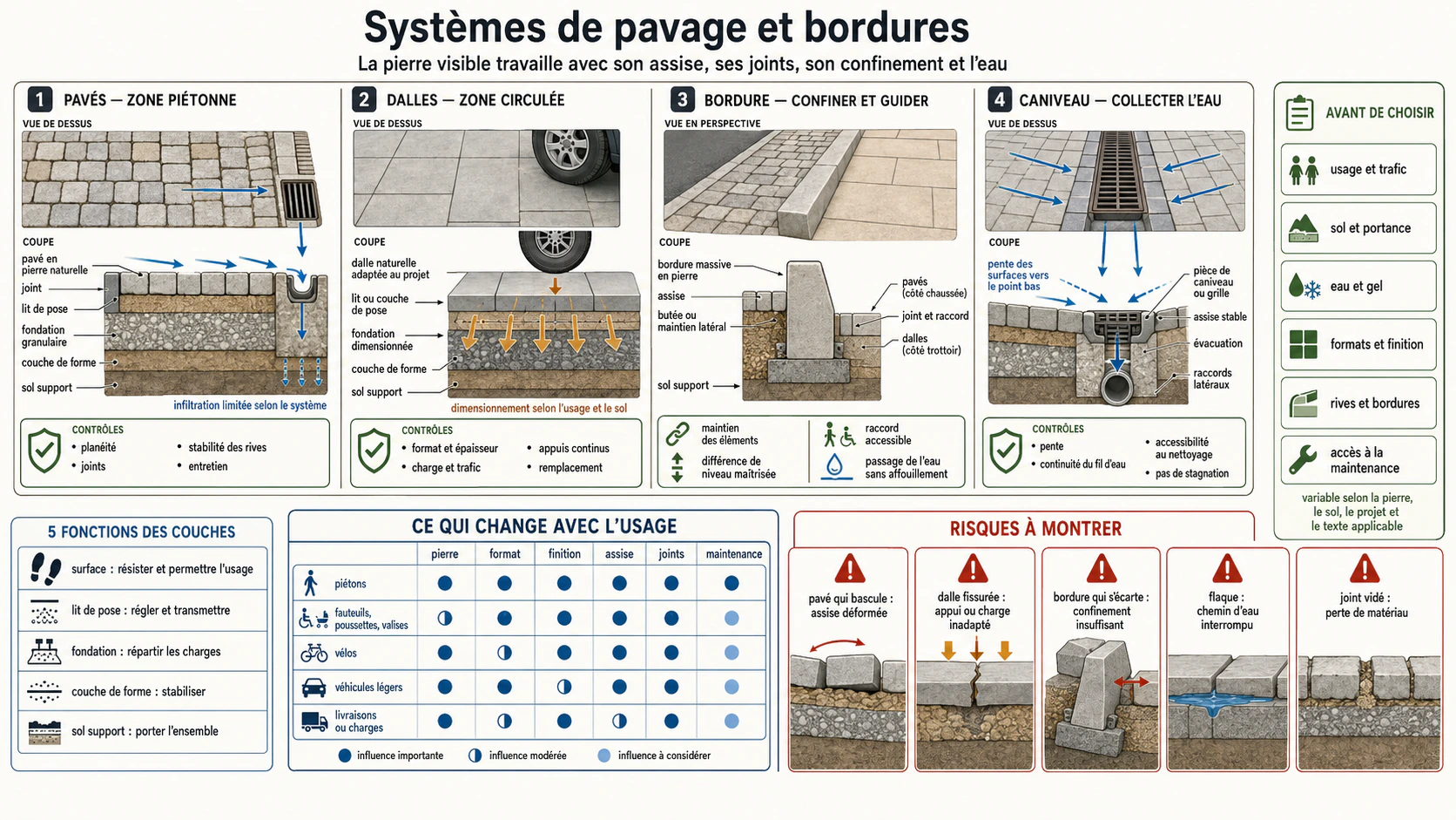 Voirie, pavés, bordures et espaces publics en pierre naturelle 2 MIU SCH P2 072 — Systemes de pavage et bordures Systèmes de pavage et bordures