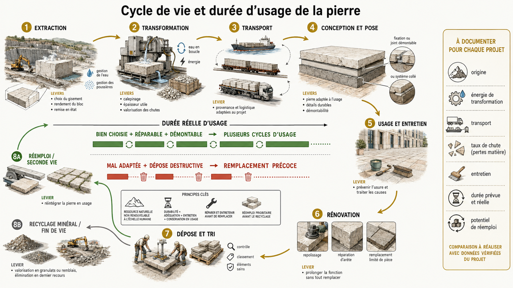 Écologie, durabilité et cycle de vie 2 visuel 145 cycle de vie et duree dusage de la pierre Cycle de vie et durée d’usage de la pierre